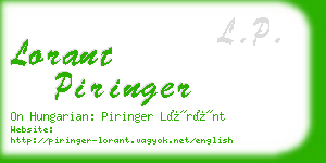 lorant piringer business card